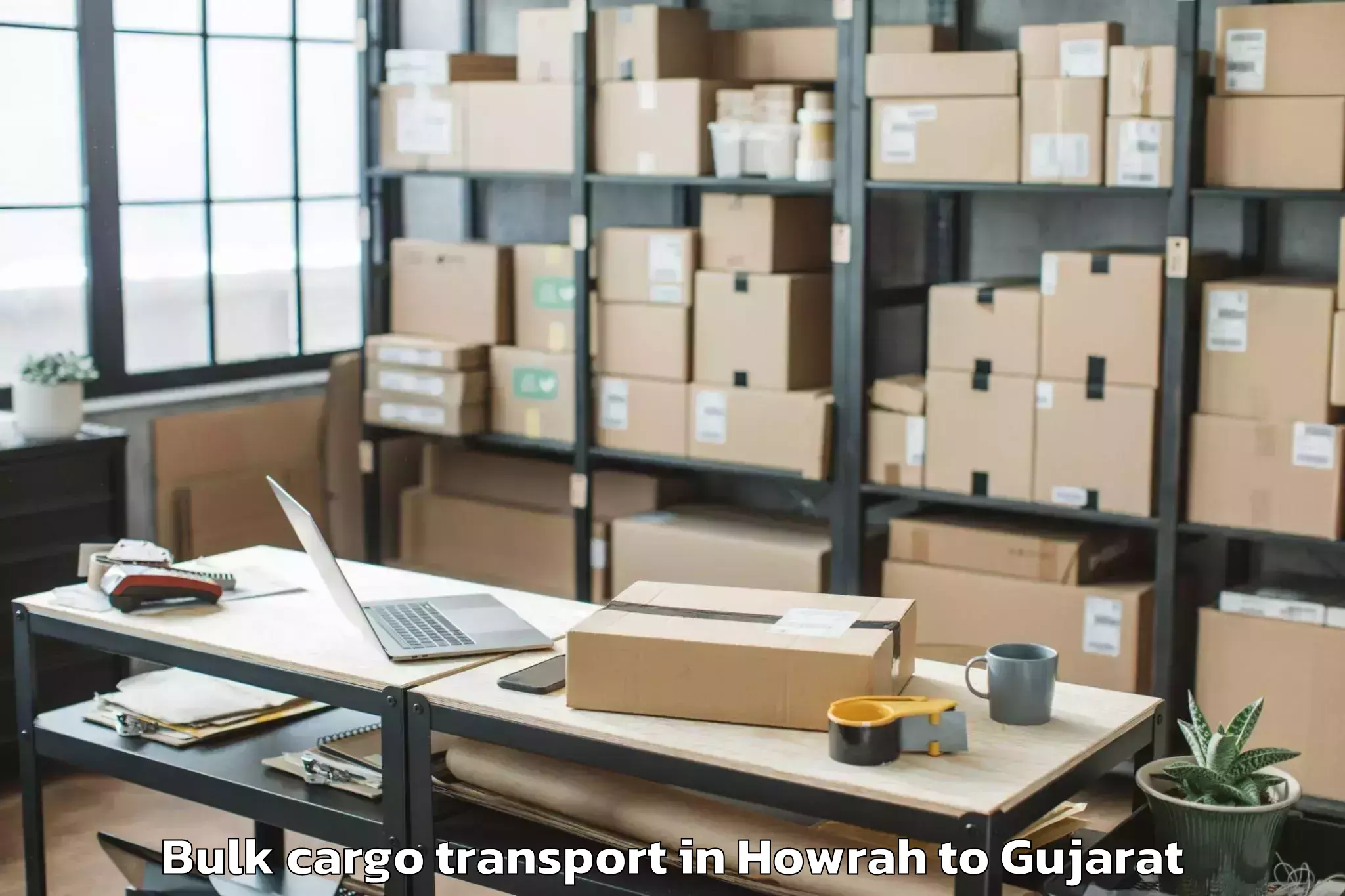 Book Howrah to Songadh Bulk Cargo Transport Online